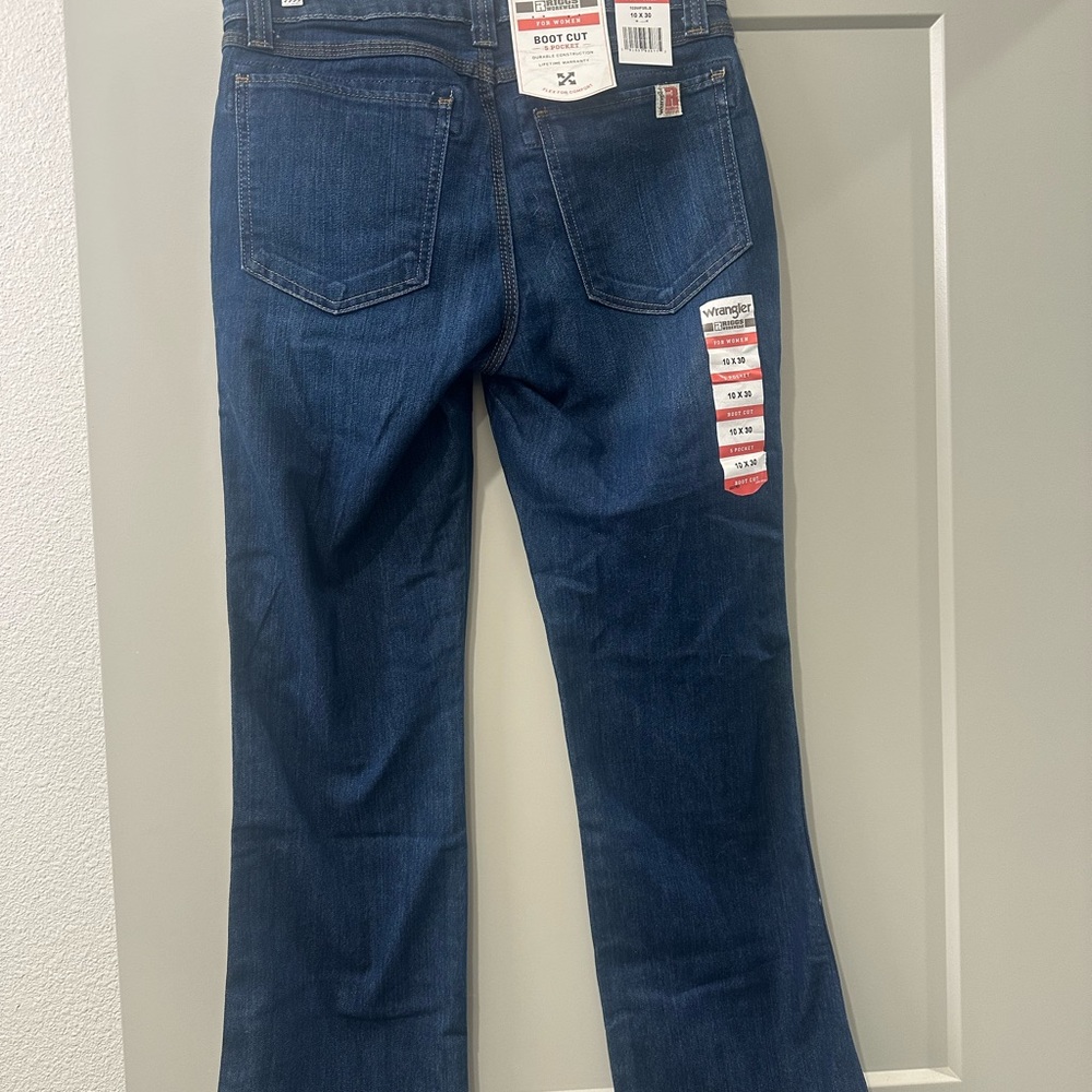 Wrangler RIGGS Dark Blue Bootcut Work Wear Jeans